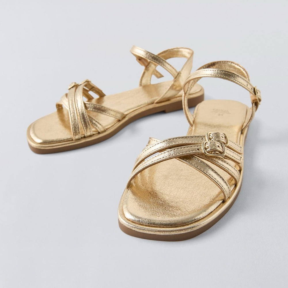 Zara Gold Kids Sandals